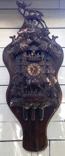 AMAZING 8 day MUSICAL BLACK FOREST CUCKOO CLOCK Carved STAG, DOE, FAWN