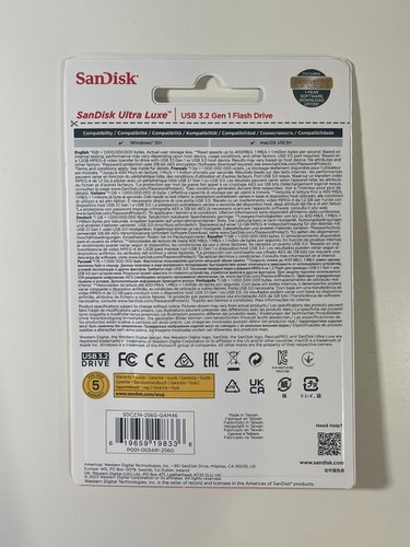SanDisk 256GB Ultra Luxe USB Type-C Flash Drive 400MB/s, SDCZ74-256G-G46 SEALED - Picture 2 of 2