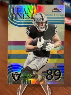 Topps 2025 Finest Brock Bowers Raiders Team Finest TF-9 Blue Refractor /99