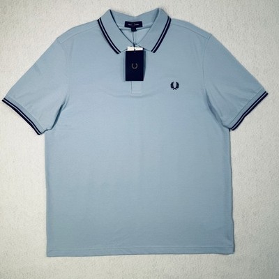 Fred Perry Short Sleeve Slim Fit Twin Tipped Polo Shirt, blue XXL $110