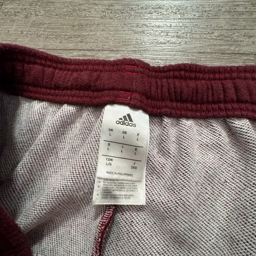 Adidas Pants Mens Large Red Climalite Activewear 3 Stripes Fleece Jogger 32x30 - Picture 4 of 13