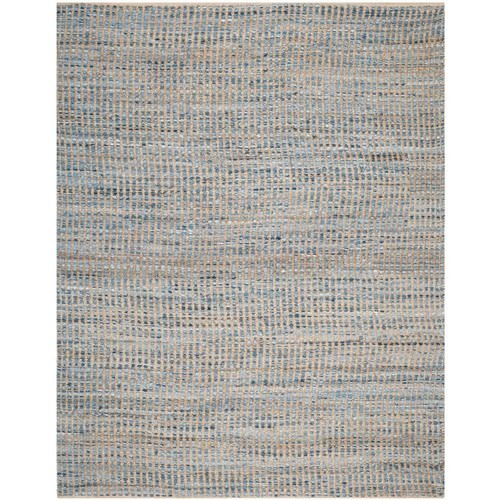 SAFAVIEH Cape Cod Natural/Blue 9 ft. x 12 ft. Striped Distressed Area Rug