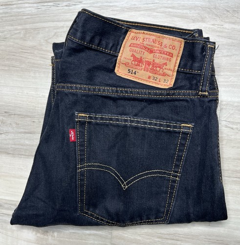 Levis 514 Straight Fit Jeans Mens 32x32 Black Denim Stretch Western Rodeo Cowboy - Picture 13 of 17