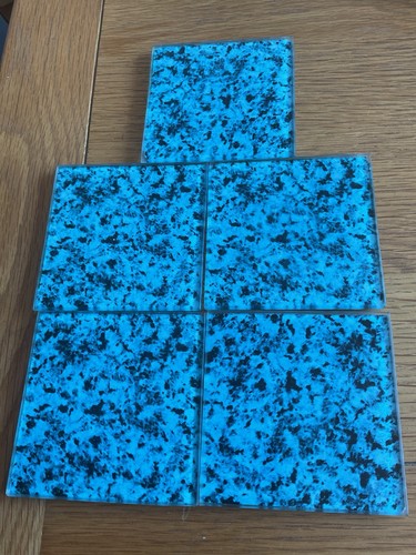 5 Türkis Blau Glasuntersetzer