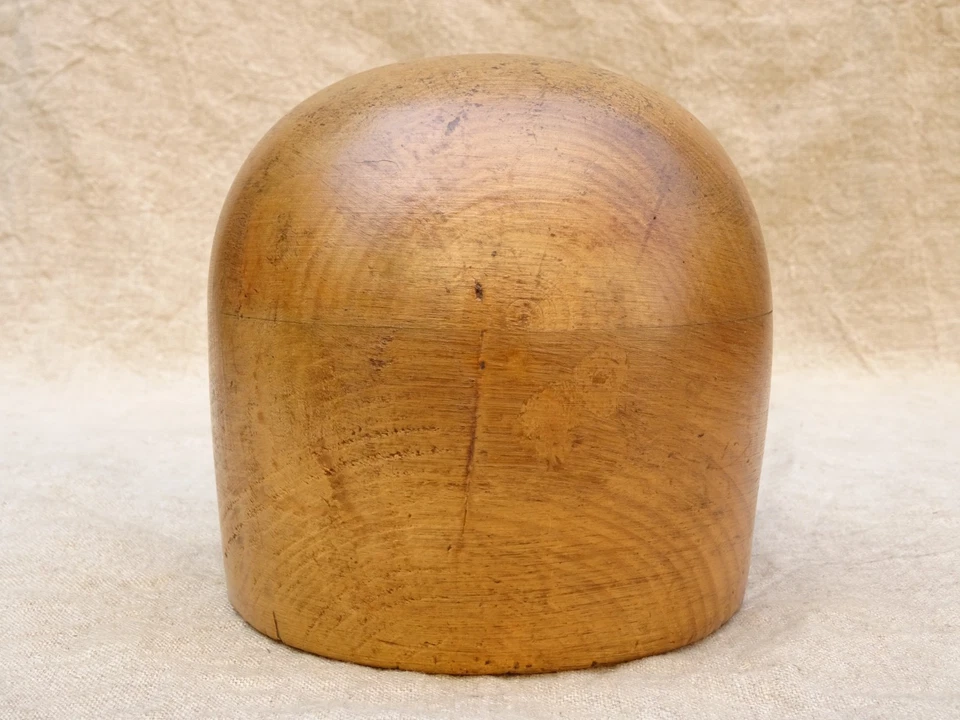 Outil ancien forme à chapeau bois taille 55 marotte chapelier modiste ... - Photo 3/4