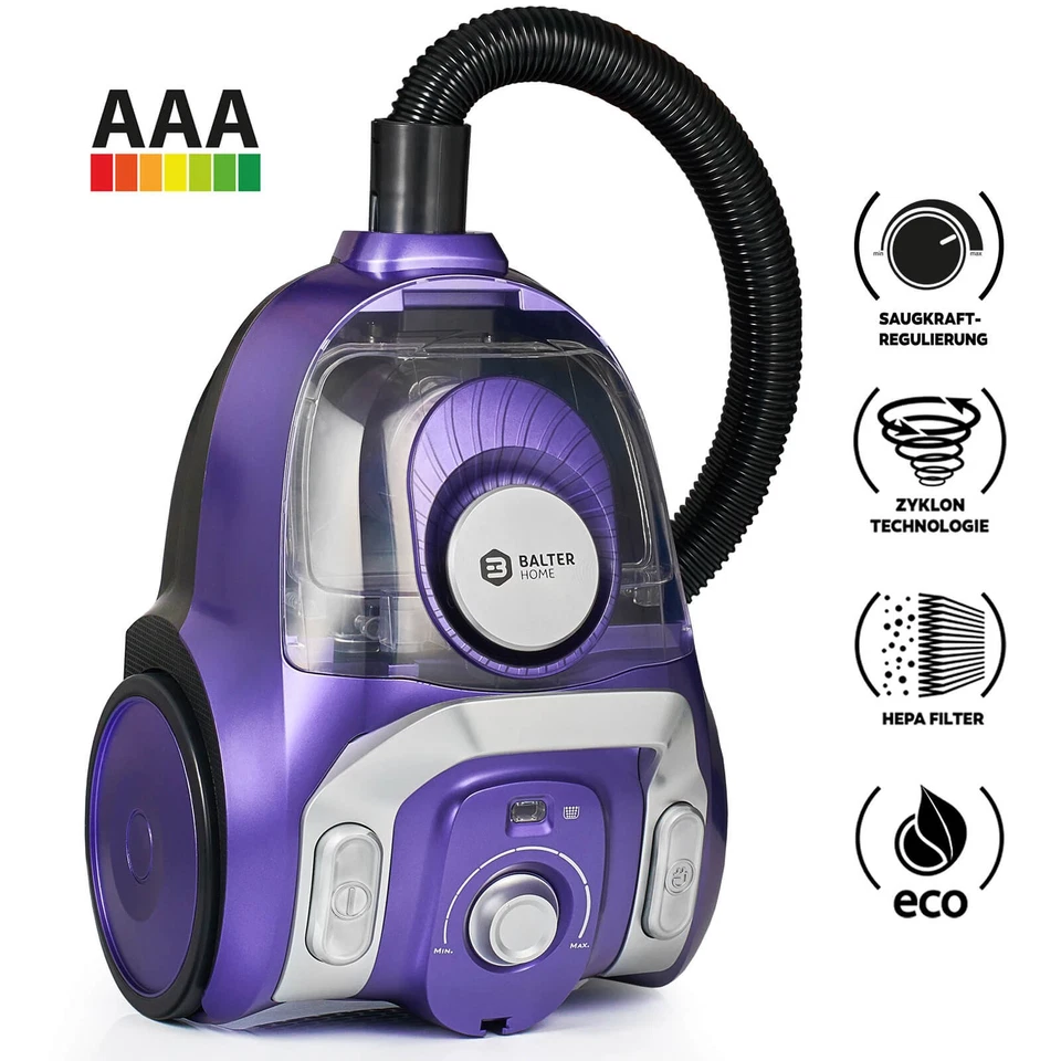 Balter Orion Staubsauger Beutellos Bodenstaubsauger Zyklon Max 1000W HEPA BW - Bild 3 von 4