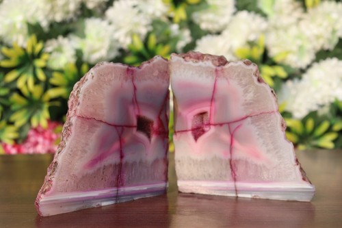 Pink Banded Agate Bookends from Brazil (4.05 lbs) - Picture 7 of 12