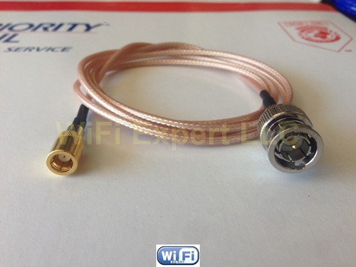 BNC male plug to SMB female jack 75Ω crimp RG179 cable jumper pigtail 1M 3ft USA - Picture 2 of 5