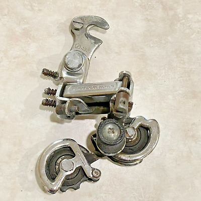 パターTourneyClassic IMG5 100th ANNIVERSARY Vintage Suntour Honor Rear Derailleur Med Cage Bolt Claw 70s