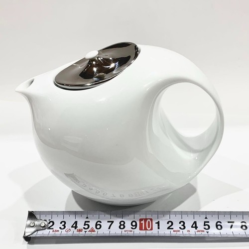 BERNARDAUD BULLE Teapot Tea Pot White Platine - Picture 9 of 10