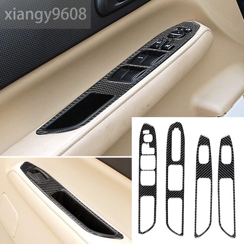 4×Carbon Fiber Door Window Lift Switch Button Trim For Subaru Forester 2005-2008 - Picture 1 of 12