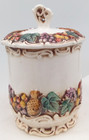 Lefton Della Robbia Canister Lid Fruit Ceramic Porcelain Japan 3487 MCM 7"