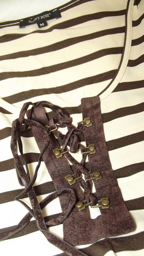 Denny Rose Maglia Da Donna Beige Marrone Taglia 42 M Righe Made In Italy Lunga - Imagen 7 de 16