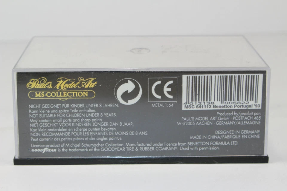 mi775, Minichamps Nr. 12 Benetton Ford B193 Michael Schumacher #5 1993 OVP 1:64 - Bild 4 von 4