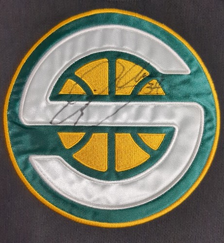 Vintage Seattle Sonics Warm Up Jersey Ray Allen Autograph 34 Reebok Stitch Large - Picture 11 of 12