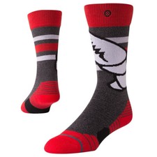 Stance Kids Red Calf Cushion Compression Crab Grab Boys Socks L 2-5.5