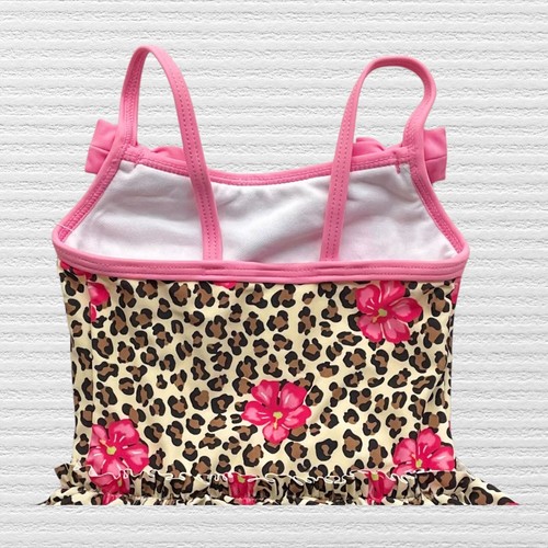 New Little Me Baby Girls Hibiscus and Leopard Print One-Piece Swimsuit Size 6-9M - Picture 7 of 11
