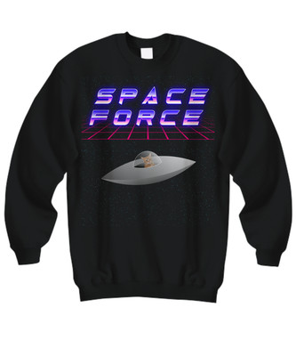 Space Force - Cat In A UFO - Unisex Sweatshirt - Black - Sweatshirt