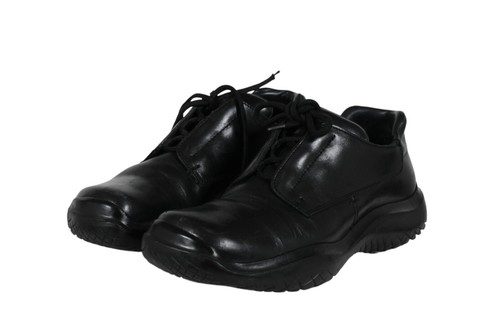 Prada AW99 Vintage Chunky Derby US 8 UK 7 Pelle Nera Punta Quadrata Platform Suola - Foto 3 di 13