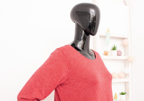 Vestido Gudrun Sjoden Lunares Rojo Rosa Lyocell Manga Larga Camiseta Vestido M - Imagen 4 de 9