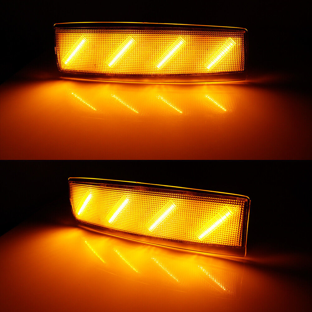 Clear Amber LED Front Side Marker Corner Lights For 88-93 Clear Amber LED Front Side Marker Corner Lights For 88-93