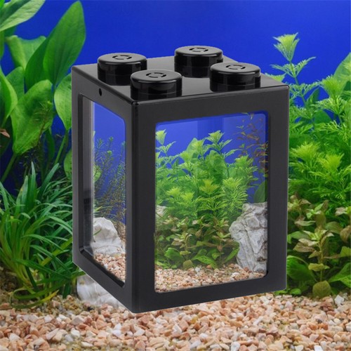 Mini Desktop Aquarium Decorative Fish Tank Stackable Office Tea Table Decor - Picture 9 of 16