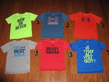 UNDER ARMOUR SHORT SLEEVE SHIRT BOYS SIZE 4/5/6/7 NWT