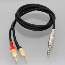 6.35mm 1/4 TRS male to 2x dual banana plug CANARE DIY L2T2S Y Unbalanced Leads