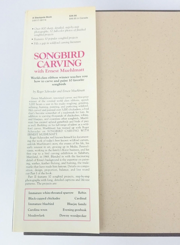 Songbird Carving with Ernest Muehlmatt Hardcover Carve Paint 10 Favorite Songird - Foto 5 di 18