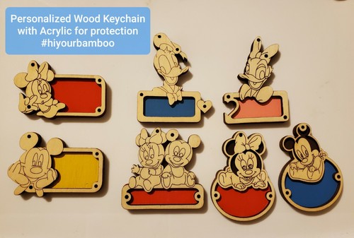 Personalized Lucky Cat 3D Wood Keychain + Acrylic *** Handmade *** - Bild 9 von 12