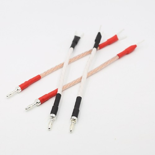 Audiophile Silver Plated Jumper Cable Banana Y-Spade Audio Speaker Bridge Cord - Picture 5 of 6