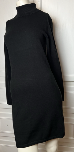 French Connection Schwarzes Rollkragen Pullover Kleid Kleid Gr. Large Neu