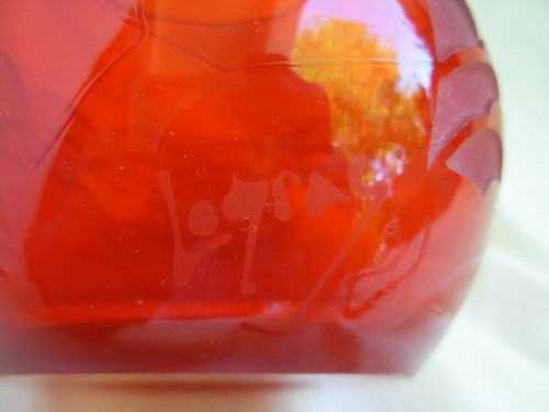 LEGRAS,FRENCH ART DECO ACID ETCHED GLASS VASE,SIGNED,1930s YEARS. - Picture 8 of 12