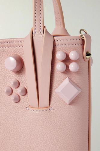 Christian Louboutin Cabata Mini Rosy Pink Stud Calf Leather Tote Crossbody Bag - Picture 9 of 12