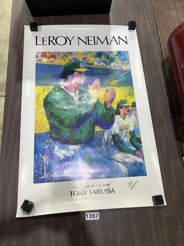 Tony Larussa Autogrphaed Manager of the Year Leroy Neiman Baseball Poster - Picture 1 of 3