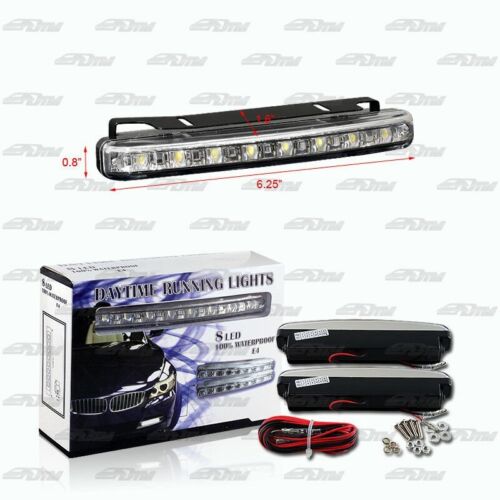 8 luces antiniebla LED transparentes carcasa cromada diurna DRL universales 3 - Imagen 3 de 3