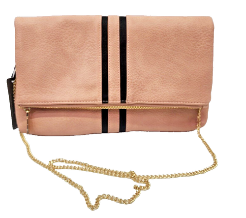 Glitzy Girls Boutique Purse Clutch Crossbody Pale Pink Gold Chain Strap Magnetic