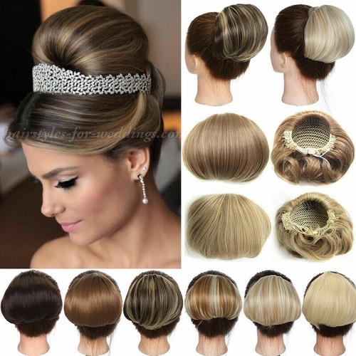 US Large Hair Bun Messy Straight Bun Drawstring Cover Hair Extensions Real Thick - Picture 4 of 23