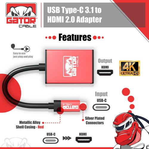 USB-C to HDMI Phone Adapter 4K 1080P HDTV for Android Samsung LG HTC Moto MacPro - Picture 5 of 13