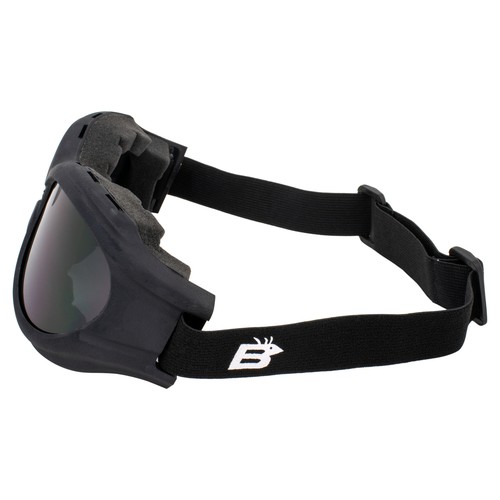Birdz Buzzard Large Padded Motorcycle Riding Goggles Smoke Lens Fit Over Glasses - Picture 4 of 9