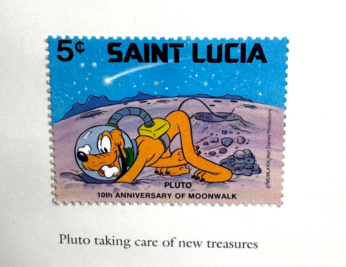 10° ANV DEL MOONWALK DISNEY SPACE SET di 10 FRANCOBOLLI ~ 1980 MNH St LUCIA - Foto 12 di 14
