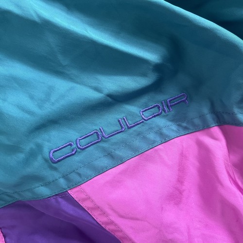SKI JACKET, VTG COULOIR CCS WOMEN SIZE 12 COLOR BLOCK PACKABLE HOOD Purple Green - Picture 6 of 24
