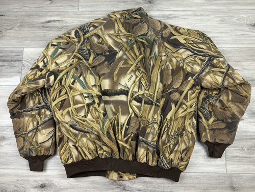 Herter's Camo Hunting Jacket Full Zip Wetlands Insulated Men's Sz XL Vintage - Picture 2 of 4