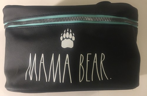 NUEVA Rae Dunn. Bolsa cosmética con cremallera blanca y negra MAMA BEAR (estuche de tren) - Imagen 8 de 9