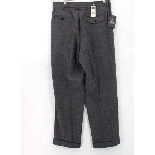 Chaps By Ralph Lauren Trousers Pants Mens Gray Striped Rayon Size W32 L29 NWT - Picture 7 of 9
