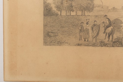 Antike Landschaftszeichnung der Hudson River Schule, signiert Fischer - Bild 8 von 16