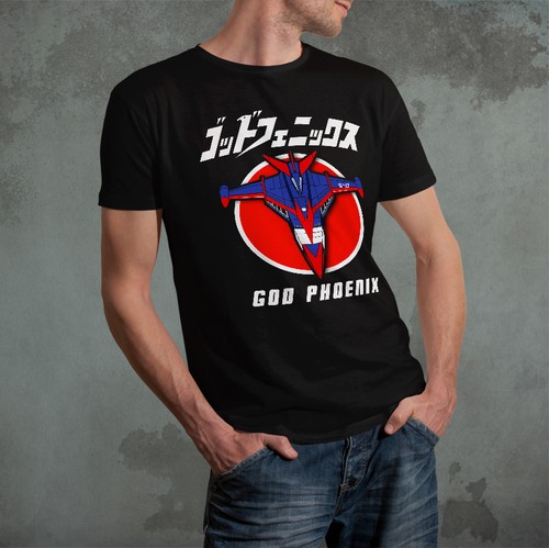 Rare Japan Retro Classic Anime Gatchaman G-force God Phoenix Aircraft T-shirt - Picture 6 of 7