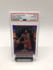 2019-20 Panini Prizm Purple Coby White #253 PSA 10 Rookie Chicago Bulls GEM #/75
