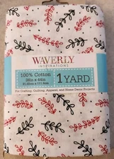 Waverly FARM FIELD POPPY 1 Yard Precut Fabric Cotton Quilting Sewing #10724