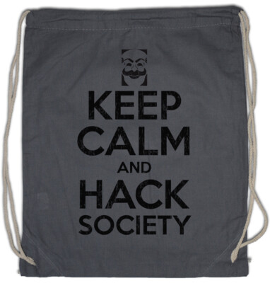 Keep Calm And Hack Society Turnbeutel Mr. Geek Nerd Robot Hacker Fun Admin